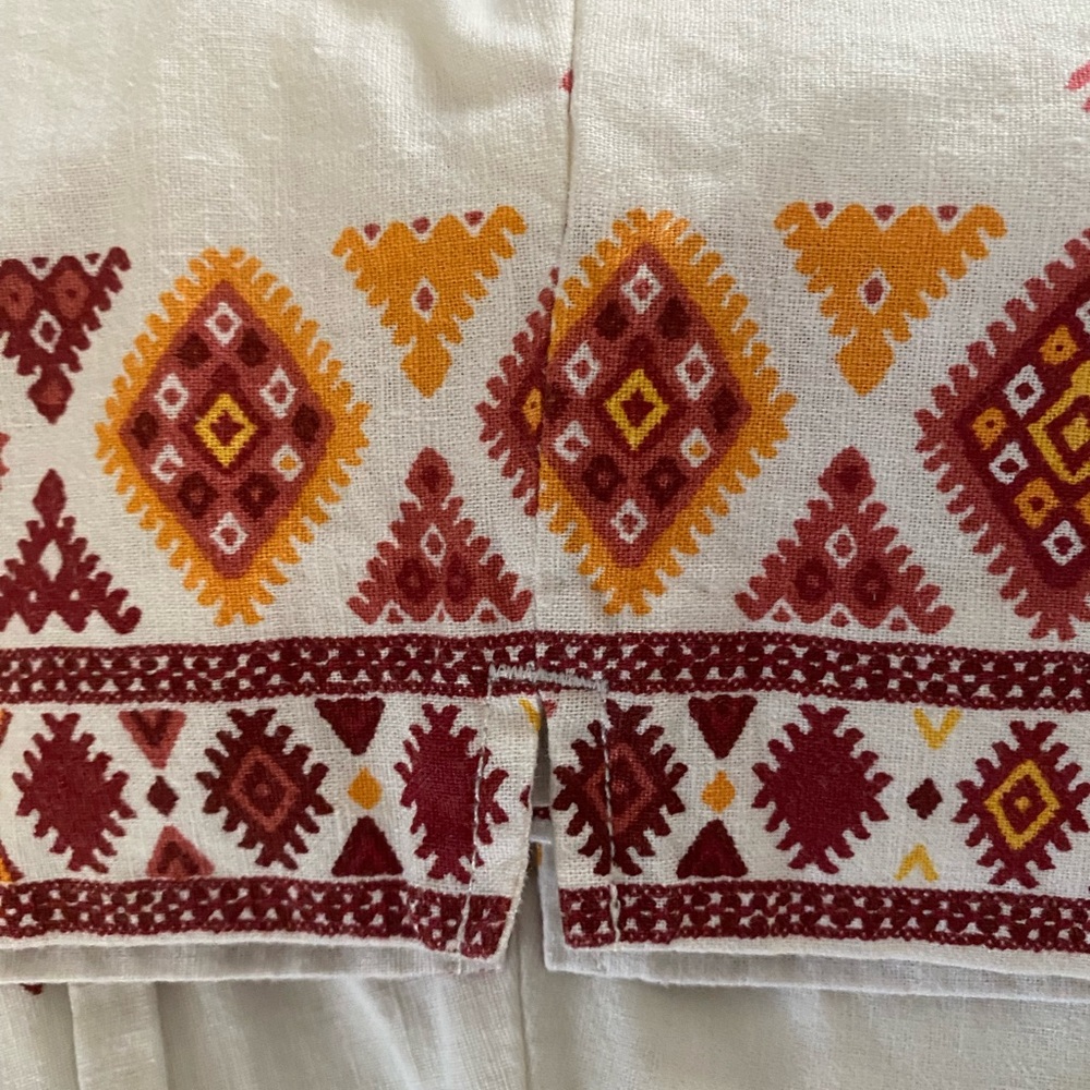 LOFT High Waist White and Orange Shorts - Picture 9 of 11